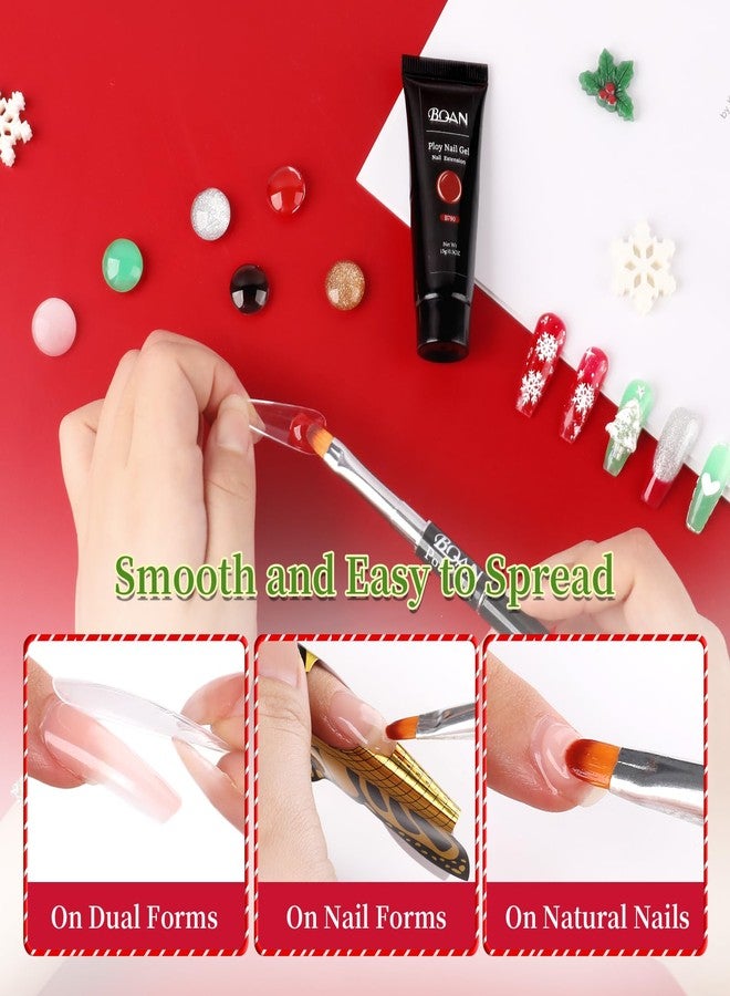 BQAN Poly Nail Gel Kit by BQAN - 6 Colors | Professional Nail Extension Gel | 15ml Each Low Odor Formula for DIY Nails | 28-Day Wear Christmas Red Black Gold Gitter - Image 5